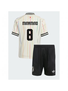 Otroški Nogometna dresi replika Japonska Takumi Minamino #8 Gostujoči SP 2026 Kratek rokav (+ hlače)